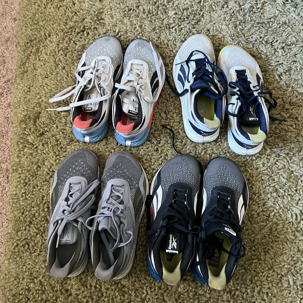 Women’s Nano X Reeboks Size 6m. $20 each